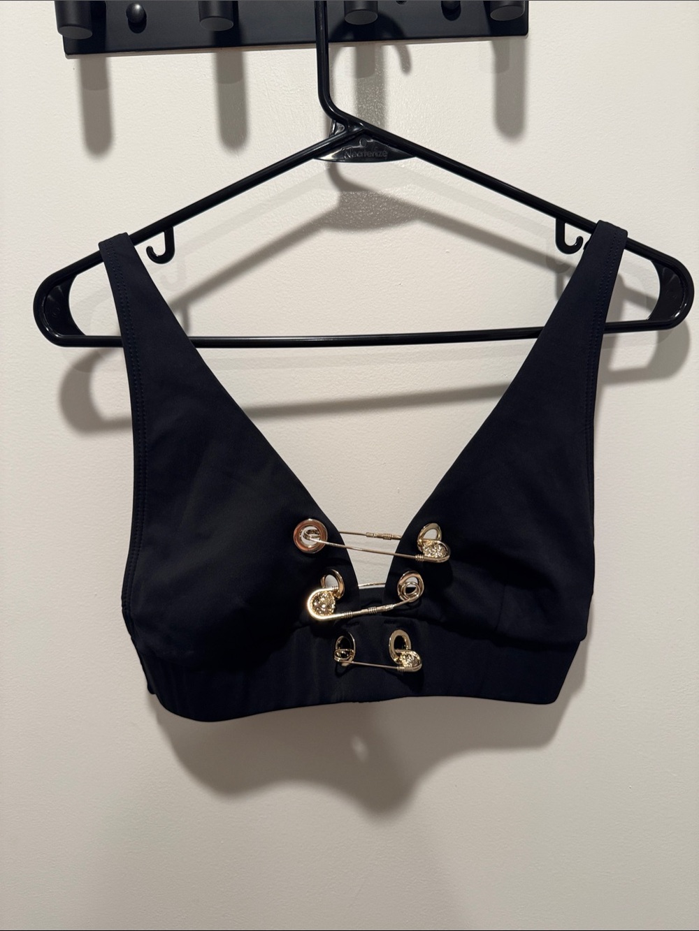 Black Lace-Up Accent Bodysuit Top - Unbranded